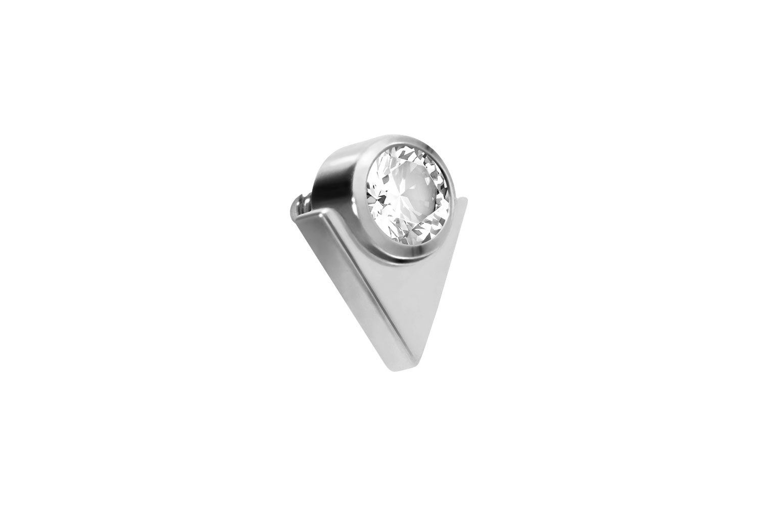 Titan Schraubaufsatz mit Außengewinde PFEILSPITZE + KRISTALL ++SALE++ von Piercingline